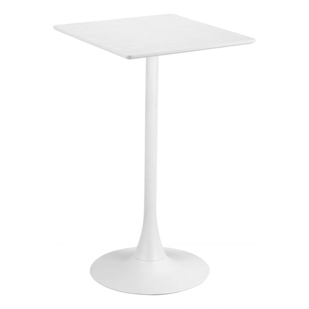 Valleta Bar Table Zuo 109831 | Faux Wood MDF, Powder Coated Steel | White
