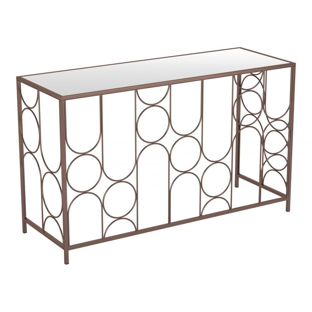 Convale Console Table Zuo 109836 | Mirror Glass, MDF, Painted Steel | Bronze