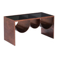 Aveiro Coffee Table Zuo 109841 | Tinted Tempered Glass, Powder Coated Steel | Copper & Black
