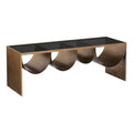Reed Coffee Table Zuo 109842 | Tinted Tempered Glass, Powder Coated Steel | Brass & Black
