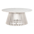 Mazara Coffee Table Zuo 109861 | Natural Marble, MDF, Bleached Mango Wood | White & Whitewashed