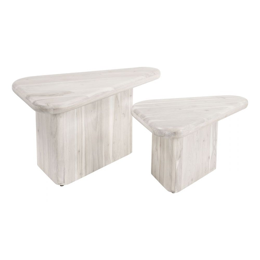 Navidic Coffee Table Set Zuo 109872 | Bleached Acacia Wood | Whitewashed