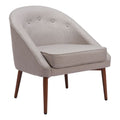 Carter Accent Chair Zuo 109876 | Poly Linen Fabric, Rubberwood | Gray