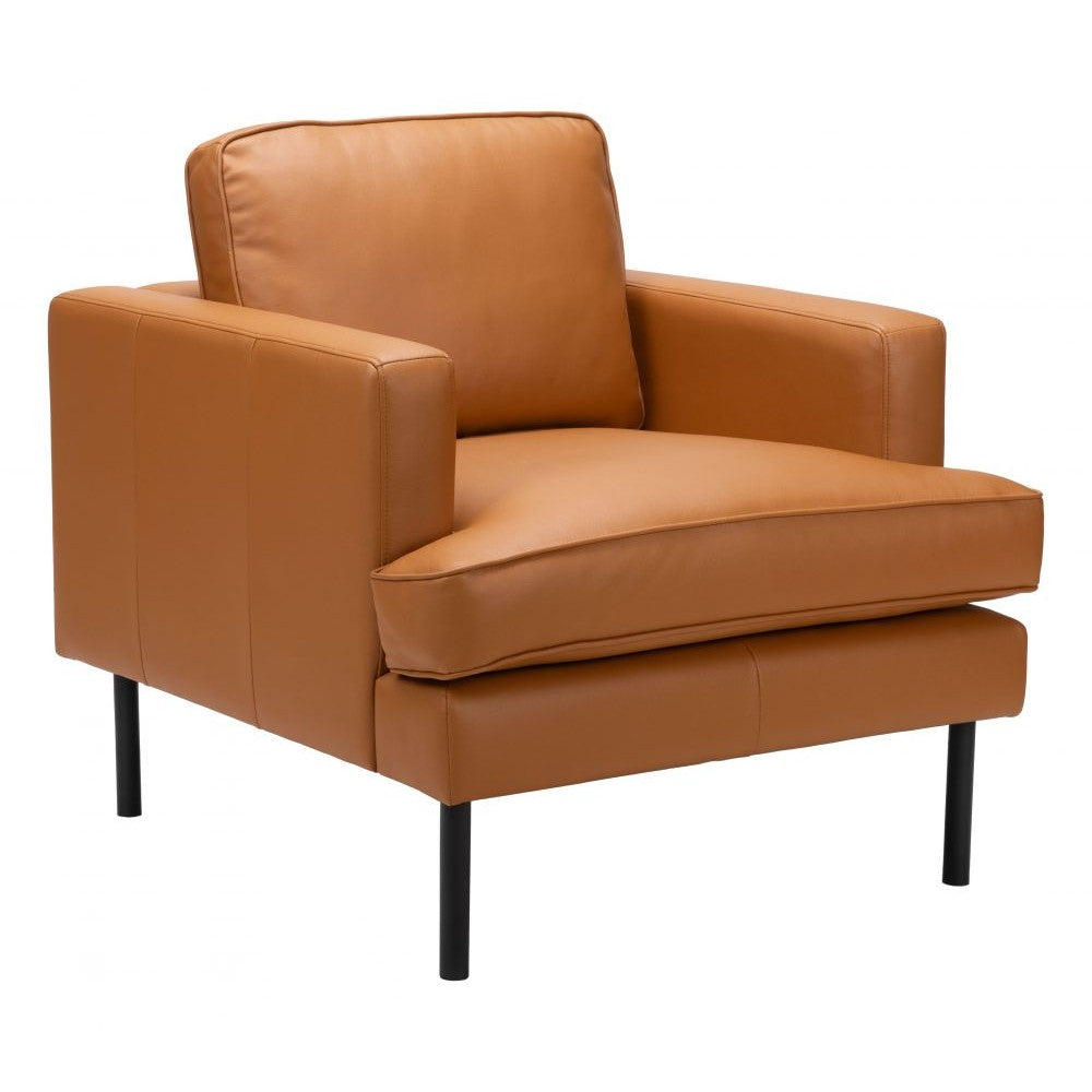 Decade Armchair Zuo 109902 | Faux Leather Fabric, Powder Coated Steel | Brown