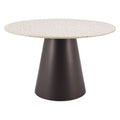 Jorf Dining Table Zuo 109928 | Faux Terrazzo MDF, Powder Coated Steel | Beige & Bronze