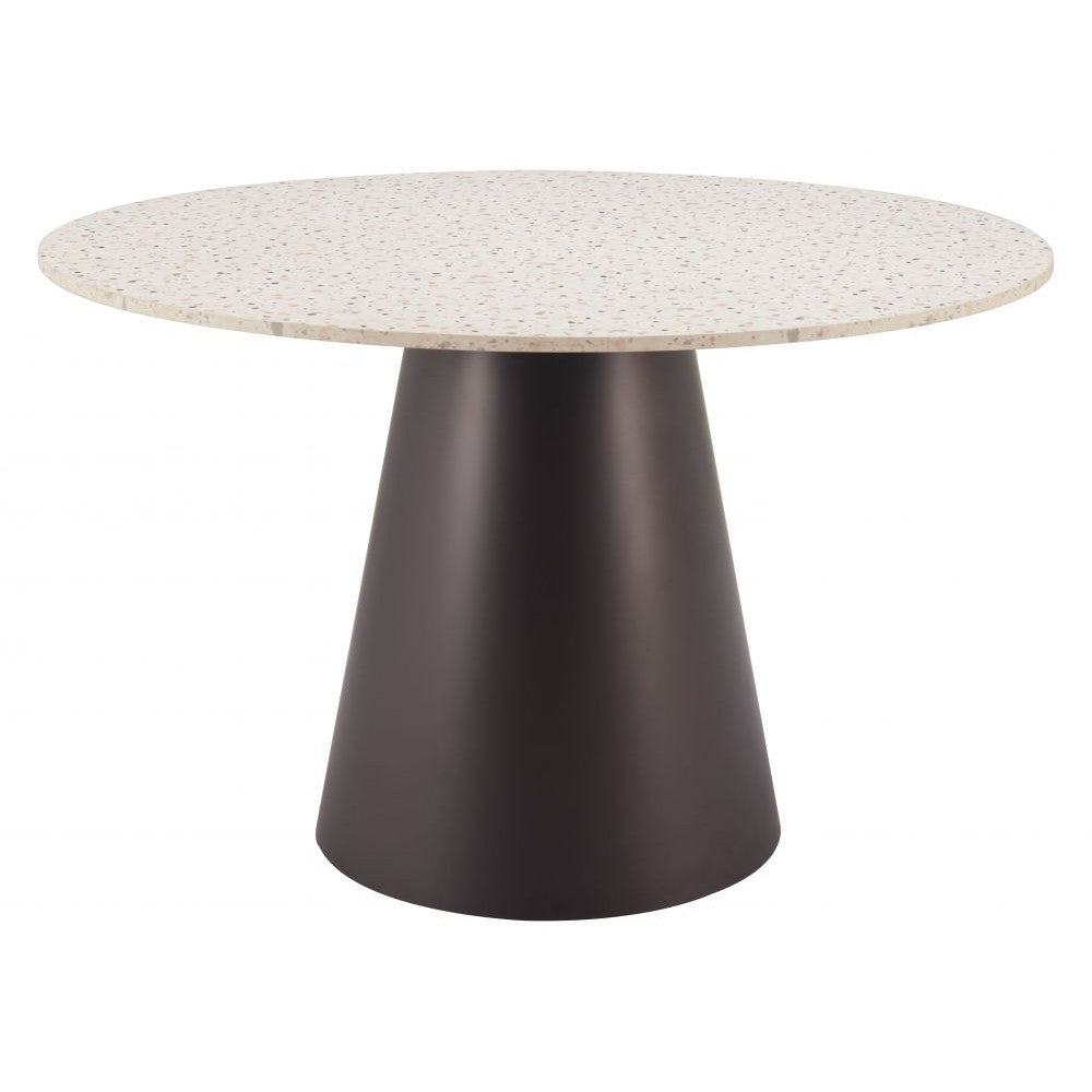 Jorf Dining Table Zuo 109928 | Faux Terrazzo MDF, Powder Coated Steel | Beige & Bronze