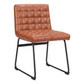 Pago Dining Chair Zuo 109948 | Faux Leather, Powder Coated Steel | Brown