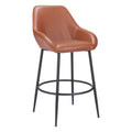 Vila Barstool Zuo 109953 | Faux Leather, Powder Coated Steel | Brown