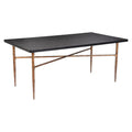 Nida Dining Table Zuo 109957 | Faux Wood MDF, Powder Coated Steel | Black & Bronze