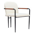 Sibu Dining Chair Zuo 109963 | Polyester Fabric, Faux Leather, Powder Coated Steel | Cream