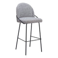 Jambi Barstool Zuo 109968 | Shearling Style Polyester Fabric, Powder Coated Steel | Black & White