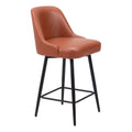 Keppel Swivel Counter Stool Zuo 109972 | Faux Leather, Powder Coated Steel | Brown