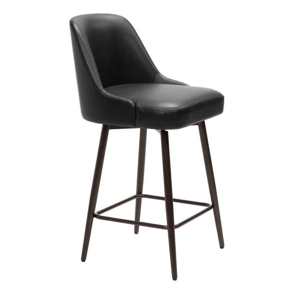 Keppel Swivel Counter Stool Zuo 109972 | Black & Bronze