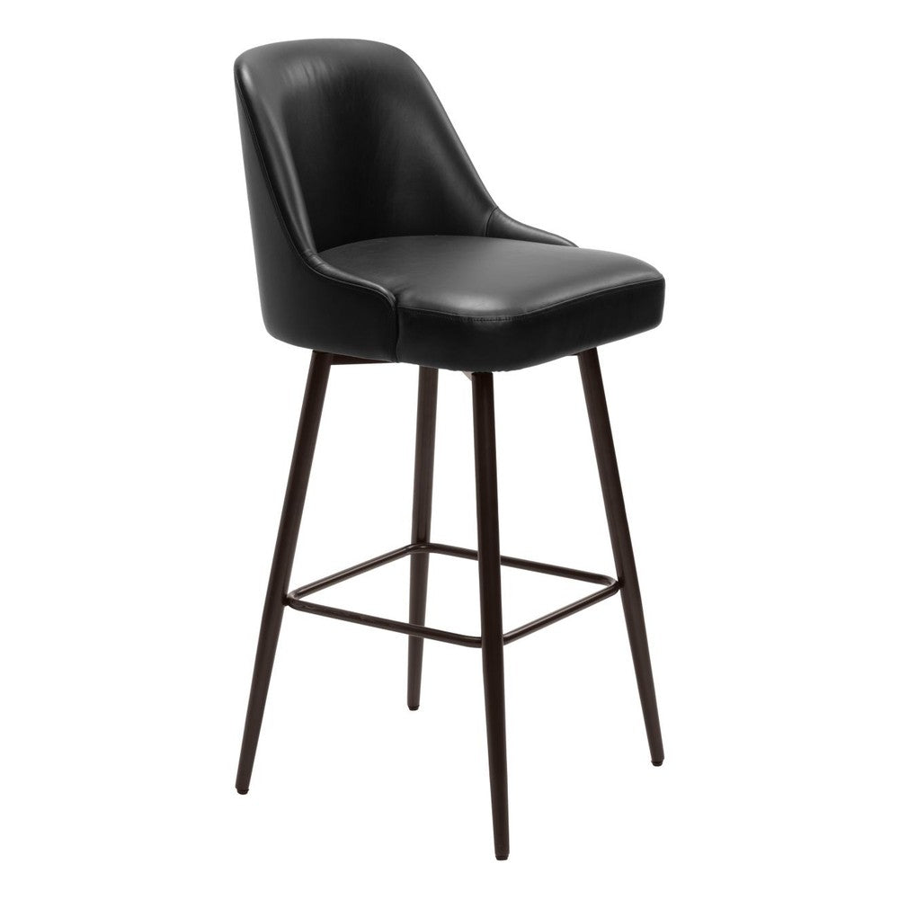 Keppel Swivel Barstool Zuo 109974 | Black & Bronze