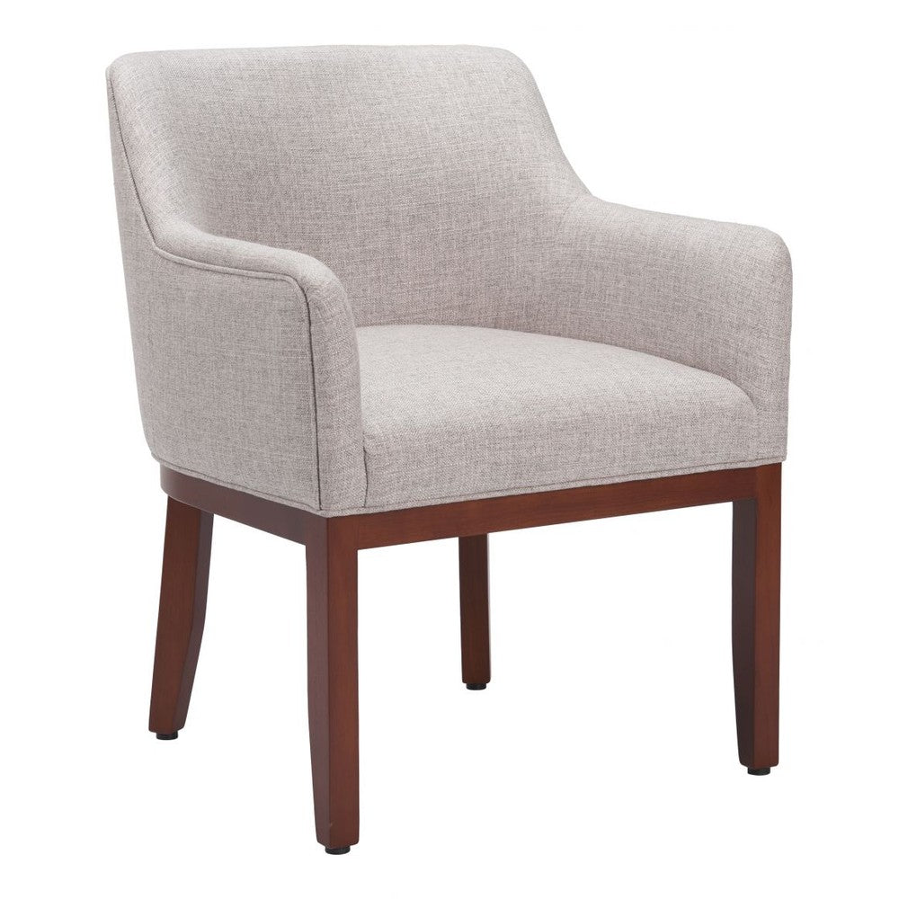 Berbera Dining Chair Zuo 109977 | Polyester Fabric, Poplar Wood, Painted Rubberwood | Gray