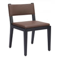 Roxas Dining Chair Zuo 109979 | Faux Leather Fabric, Poplar, Wood, Painted Rubberwood | Brown