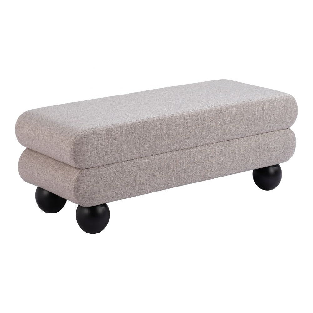 Davao Bench Zuo 109980 | Polyester Fabric, Painted Rubberwood | Gray