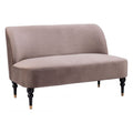 Bintulu Loveseat Zuo 109982 | Velvet Polyester Fabric, Painted, Rubberwood, Electroplated Steel | Taupe