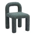 Arum Dining Chair Zuo 109988 | Shearling Style Polyester Fabric, Poplar Wood | Snowy Green
