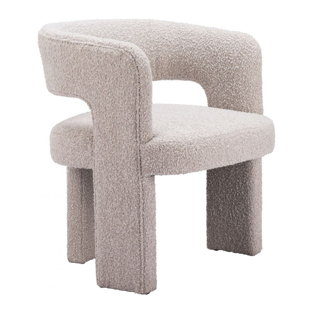 Java Accent Chair Zuo 109989 | Shearling Style Polyester Fabric | Sandy Beige
