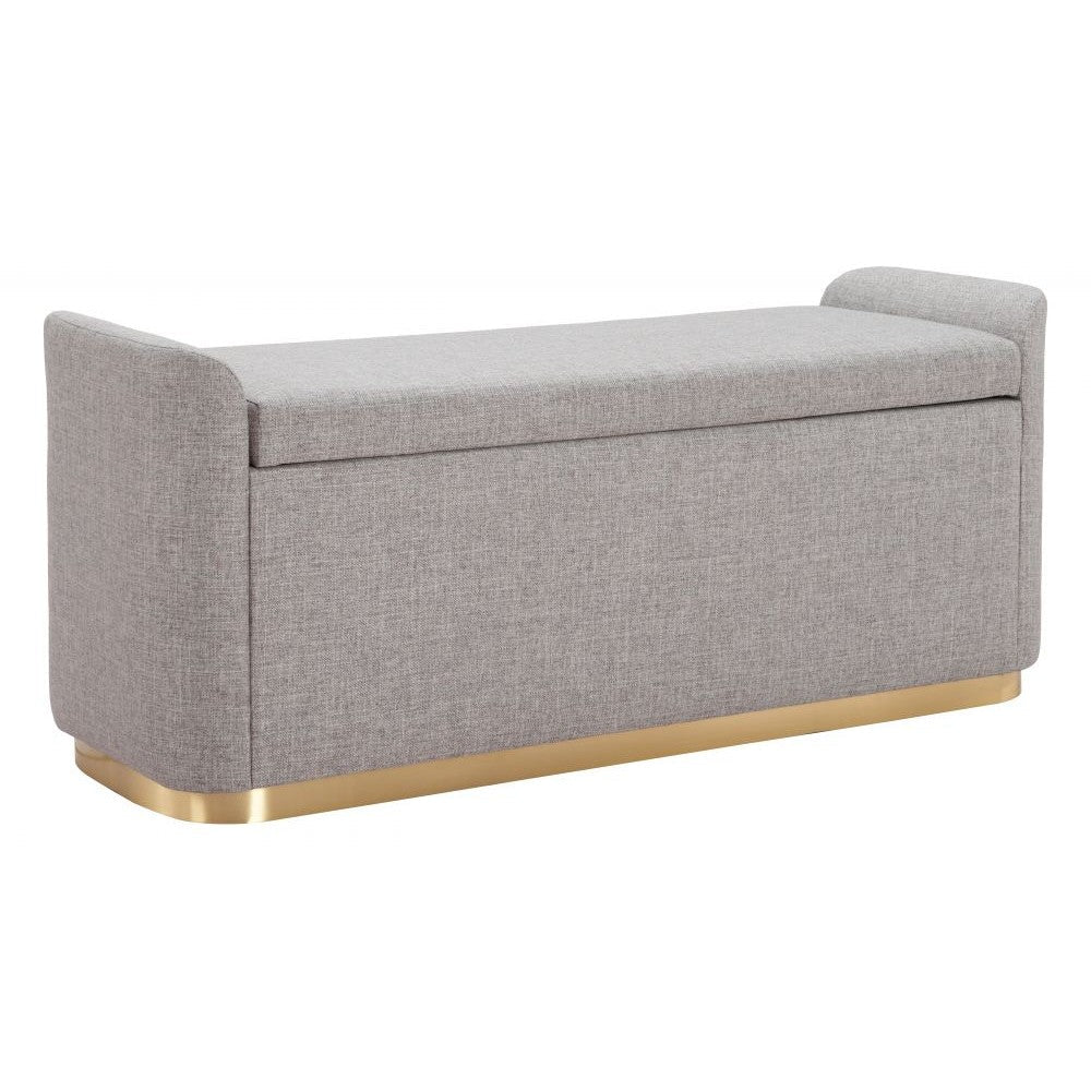 Dobo Storage Bench Zuo 109995 | Polyester Fabric, Brushed Steel | Gray