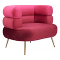 Arish Accent Chair Zuo 109999 | Velvet Polyester Fabric, Poplar, Wood, Electroplated Steel | Red