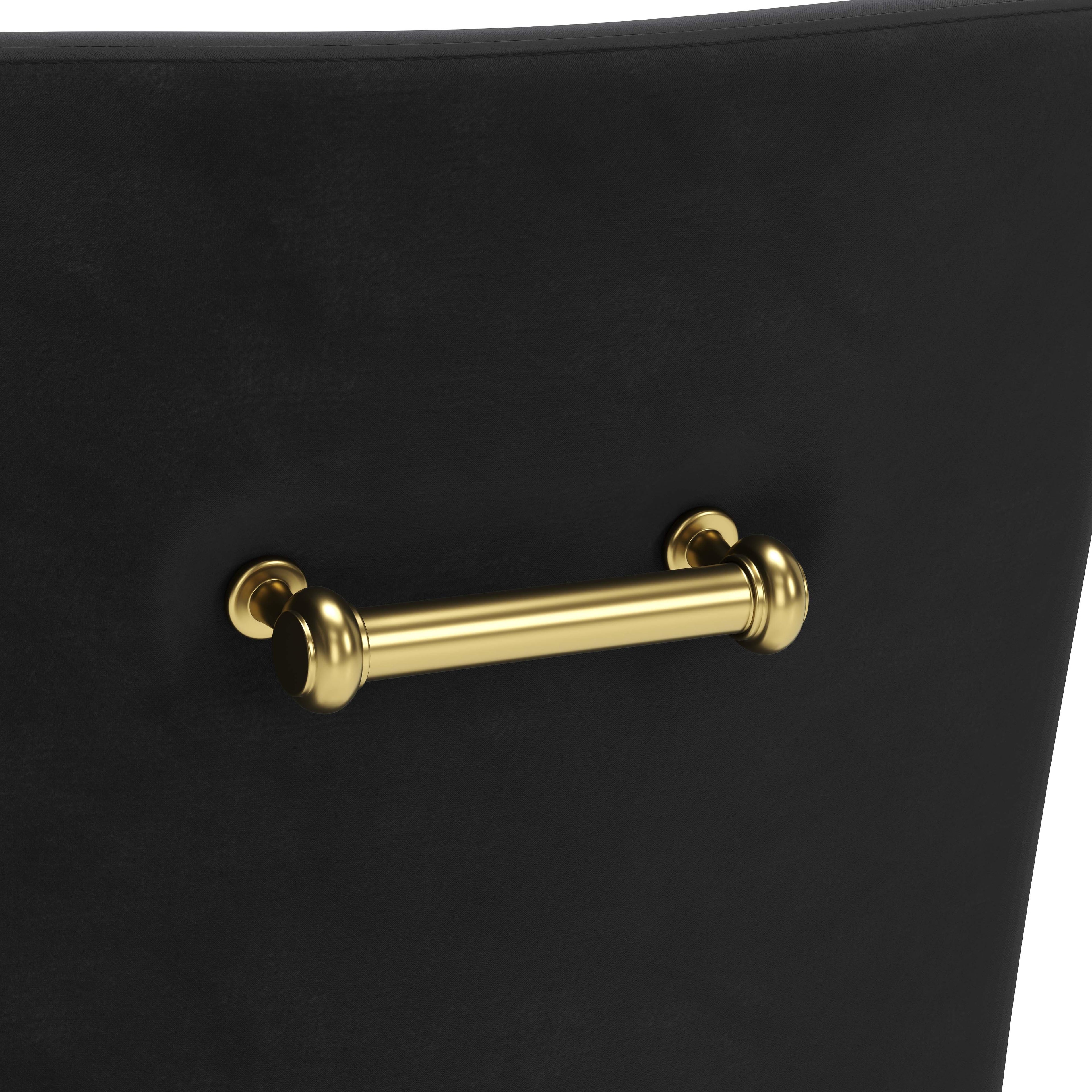 ZUO Maxine Dining Chair — Black Velvet, Gold Powder Coated Steel Legs, 330 lb Capacity