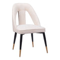 Artus Dining Chair Zuo 110002 | Textured Polyester Fabric, Powder Coated Steel | Ivory