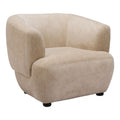 Bekker Accent Chair Zuo 110007 | Textured Polyester Fabric, Painted Birch Wood | Golden Beige