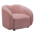 Tallin Accent Chair Zuo 110008 | Textured Polyester Fabric, Painted Birch Wood | Mauve Pink