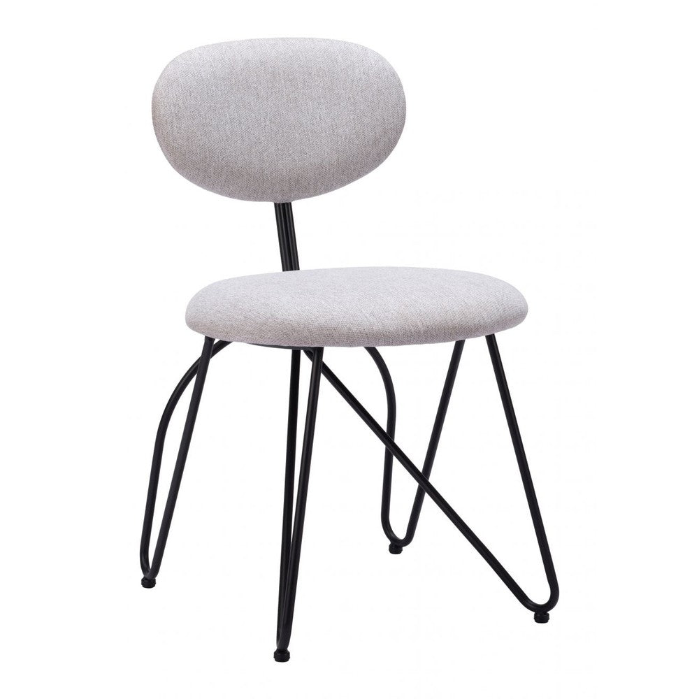 Novi Dining Chair Zuo 110017 | Polyester Fabric, Powder Coated Steel | Dove Gray