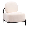 Arendal Accent Chair Zuo 110023 | Textured Polyester Fabric, Powder Coated Steel | Vanilla
