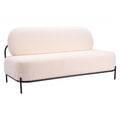 Arendal Sofa Zuo 110024 | Textured Polyester Fabric, Powder Coated Steel | Vanilla
