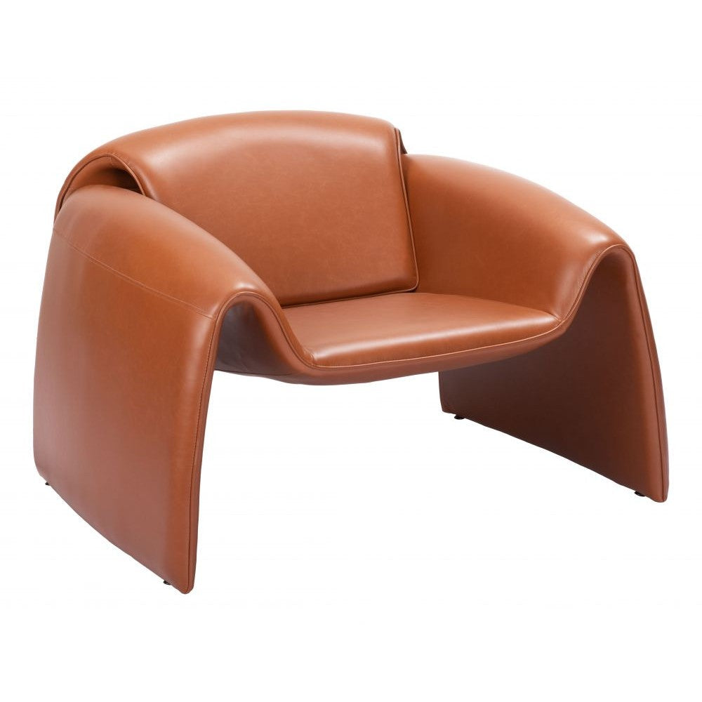 Horten Accent Chair Zuo 110025 | Faux Leather, Powder Coated Steel | Brown