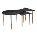 Norden Coffee Table Set Zuo 110032 | Faux Wood MDF, Painted Steel | Black & Bronze