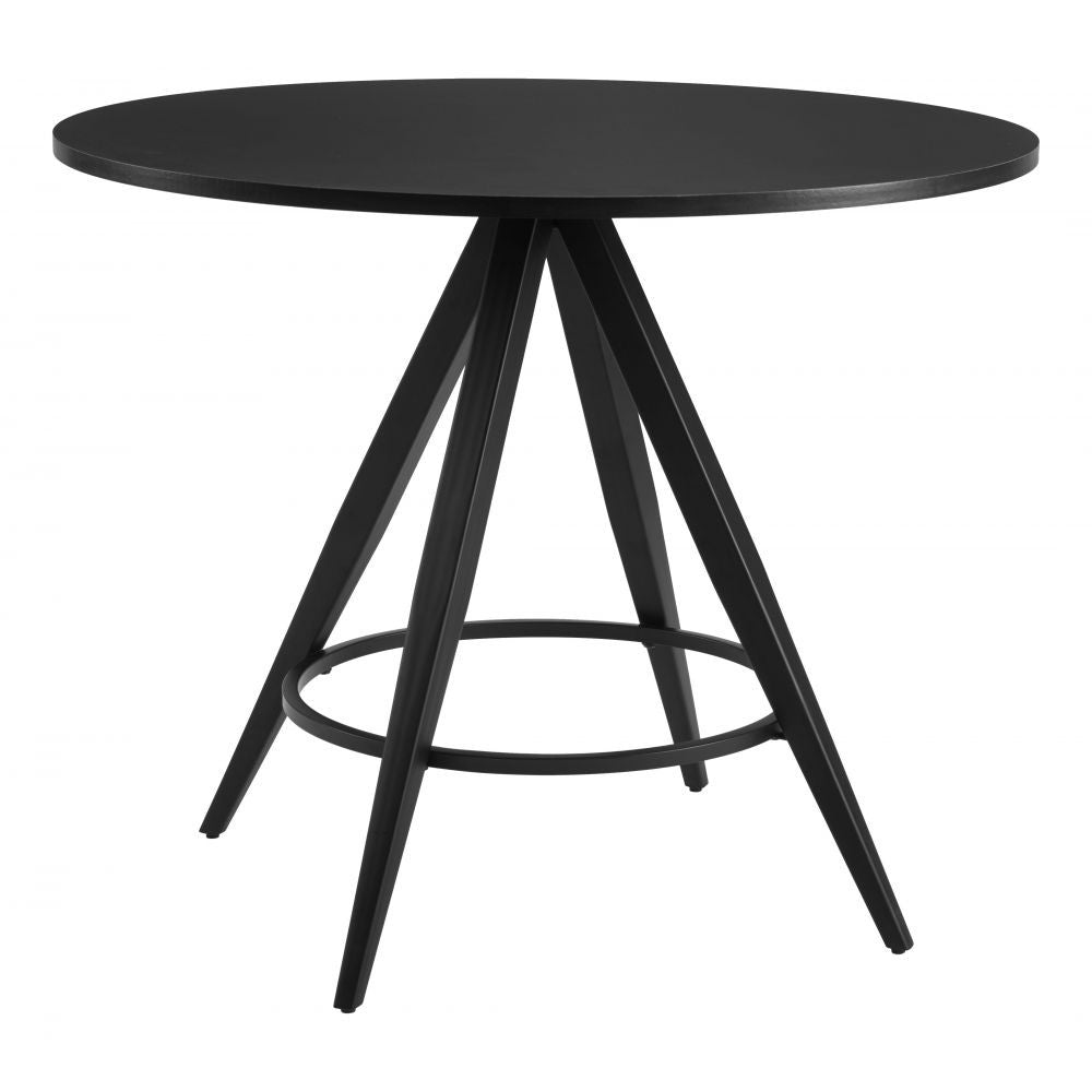 Dinos Dining Table Zuo 110052 | Faux Wood MDF, Powder Coated Steel | Black