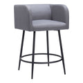 Horbat Counter Stool Zuo 110065 | Polyester Fabric, Powder Coated Steel | Gray