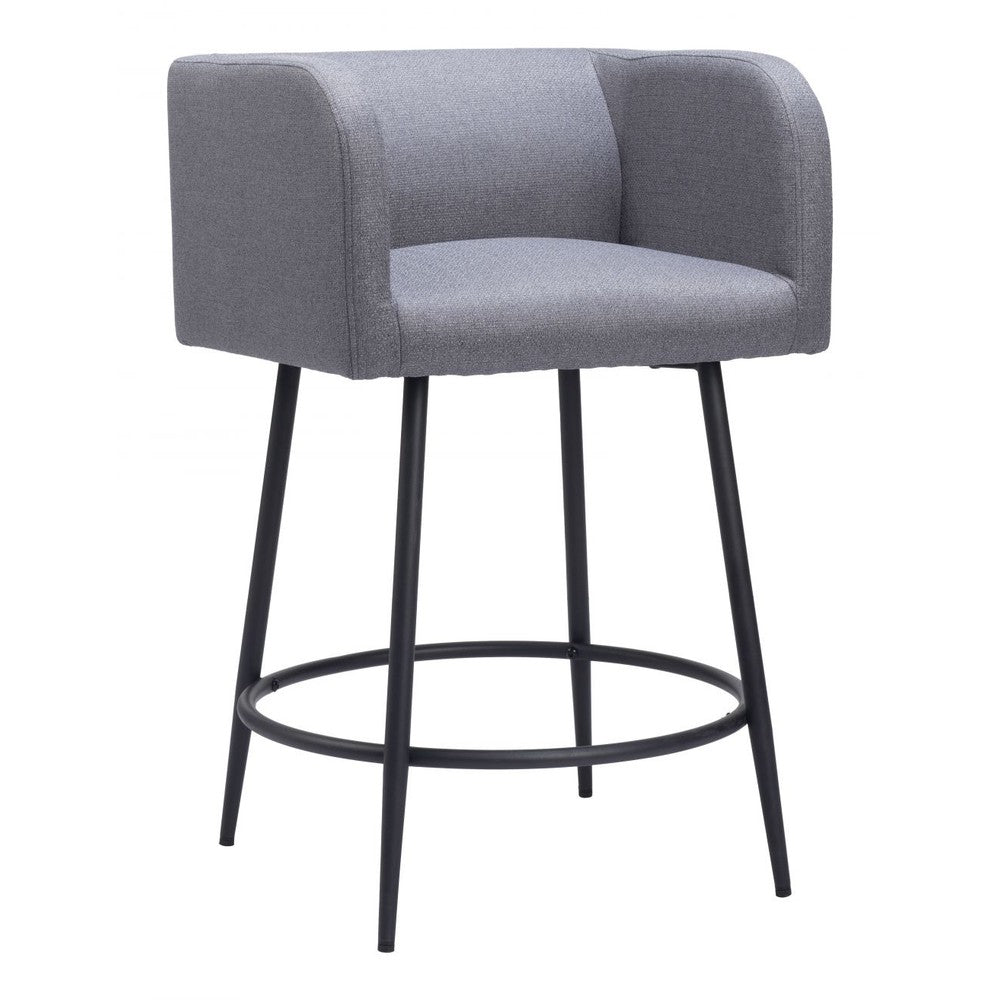 Horbat Counter Stool Zuo 110065 | Polyester Fabric, Powder Coated Steel | Gray