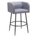 Horbat Barstool Zuo 110066 | Polyester Fabric, Powder Coated Steel | Gray