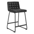 Pago Counter Stool Zuo 110068 | Faux Leather, Powder Coated Steel | Black