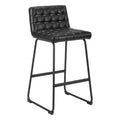Pago Barstool Zuo 110069 | Faux Leather, Powder Coated Steel | Black