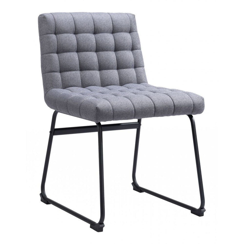 Pago Dining Chair Zuo 110070 | Polyester Fabric, Powder Coated Steel | Gray