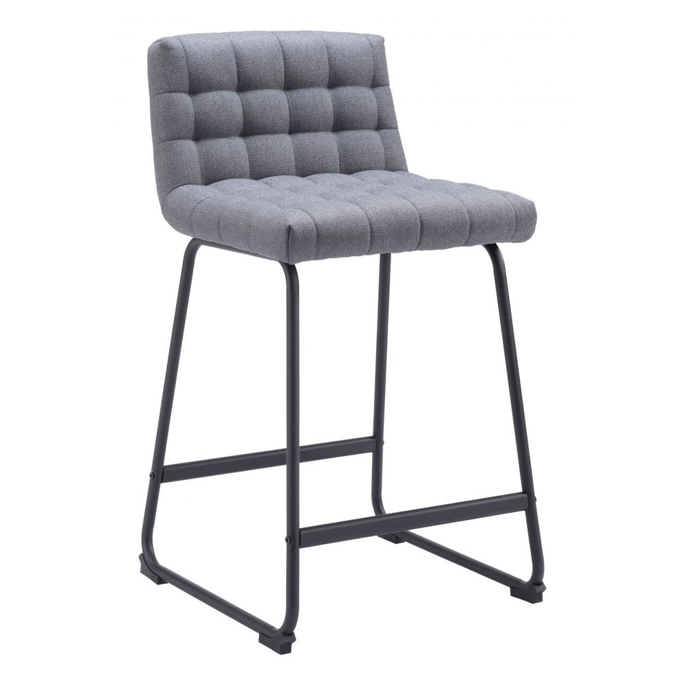 Pago Counter Stool Zuo 110071 | Polyester Fabric, Powder Coated Steel | Gray