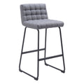 Pago Barstool Zuo 110072 | Polyester Fabric, Powder Coated Steel | Gray