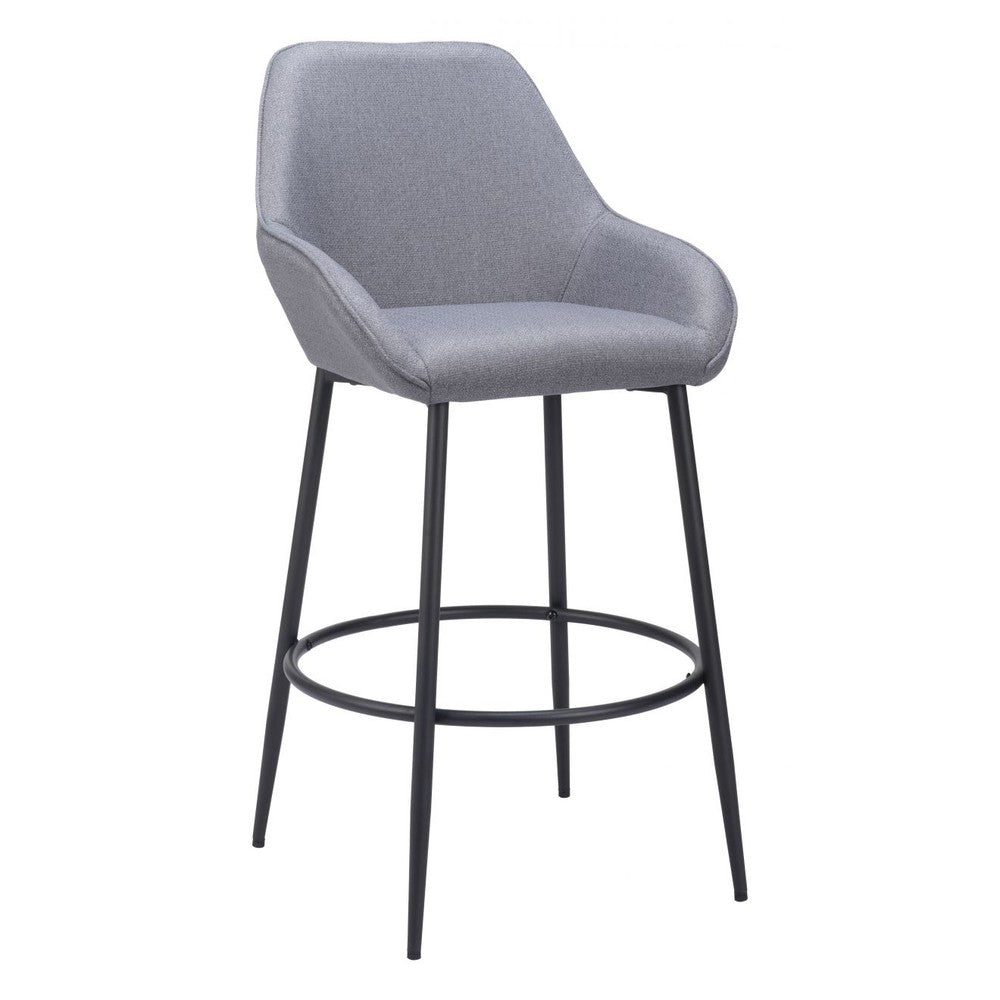 Vila Barstool Zuo 110078 | Polyester Fabric, Powder Coated Steel | Gray