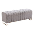 Pender Bench Zuo 110080 | Textured Polyester Fabric, MDF, Electroplated Steel | Stone Gray