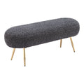 Creek Bench Zuo 110081 | Textured Polyester Fabric, MDF, Electroplated Steel | Glitter Black
