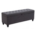 Halifax Storage Bench Zuo 110083 | Textured Polyester Fabric, MDF, Painted Rubberwood | Gravel Gray