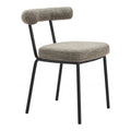 Kede Dining Chair Zuo 110098 | Chenille Polyester Fabric, Powder Coated Steel | Green Tweed