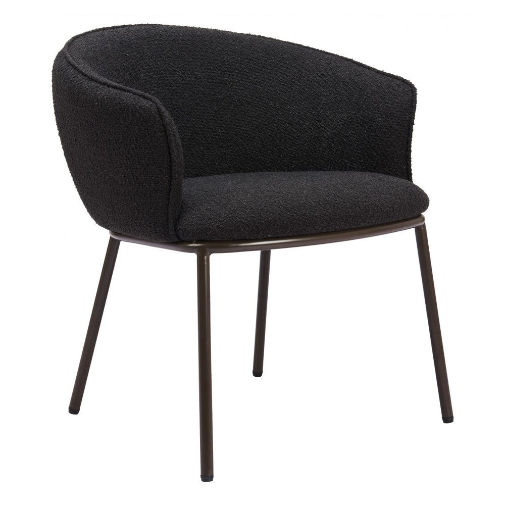 Essen Dining Chair Zuo 110102 | Textured Polyester Fabric, Powder Coated Steel | Black & Bronze